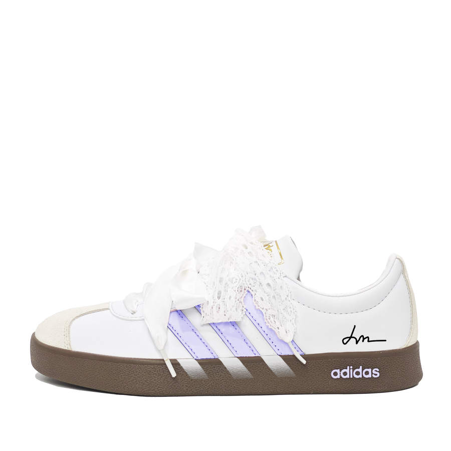 Adidas Adidas VL COURT 2.0 Purple Lace Abrasion Resistant Low top Skateboard Shoes Unisex Purple White