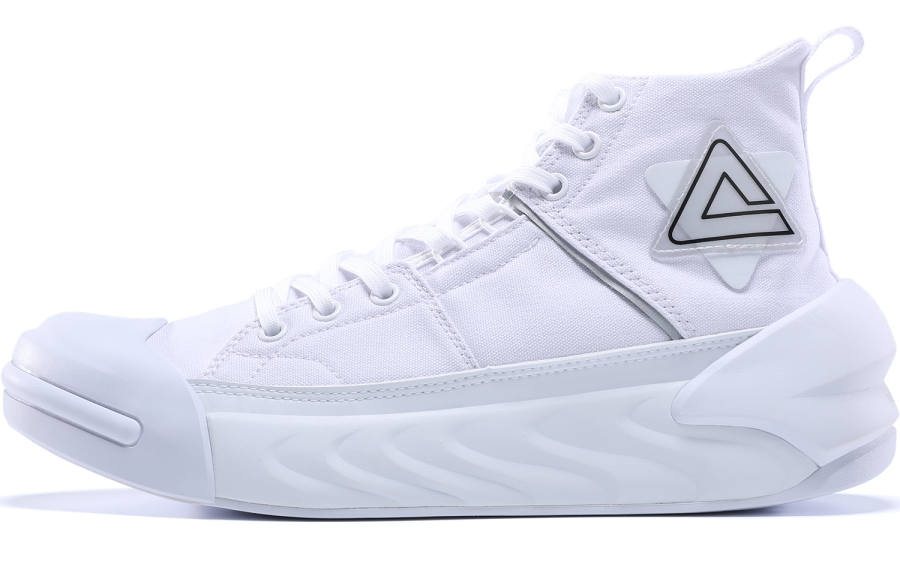 PEAK Liu Taichi Casual Slip Resistant, Abrasion Resistant, Lightweight High top Skateboard Shoes Women's White