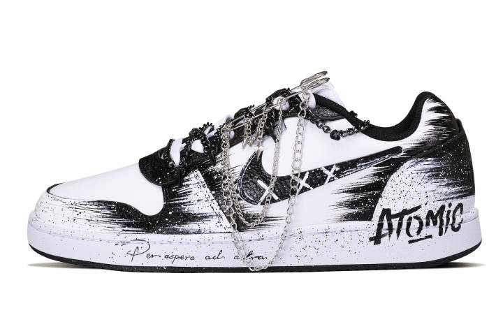 Nike Nike EBERNON Ink Chain Edge Low top Skateboard Shoes Men's Black White
