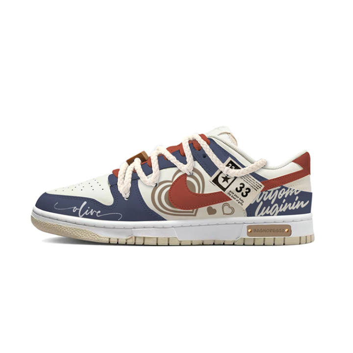 Nike Nike Dunk Low top Skateboard Shoes Men's White Blue