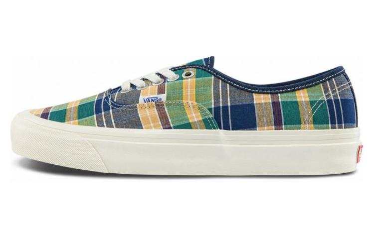 Vans Style 44 Low Tops Casual Skateboarding Shoes Unisex Yellow Green Blue Plaid 'Yellow Green Blue'