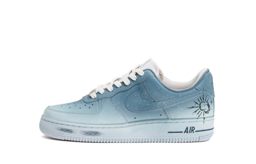 Nike Nike Air Force 1 Fashion Trend Cushioning Impact Resistance Low top Skateboard Shoes Unisex White Blue