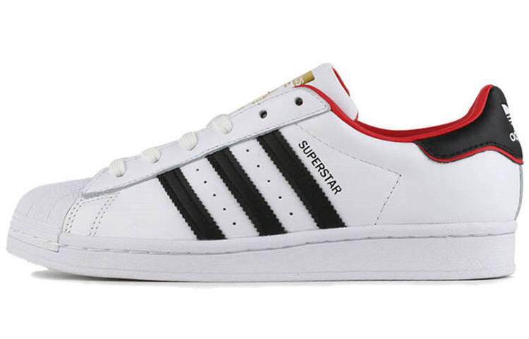 Adidas Originals SUPERSTAR Leather Comfortable Low top Skateboard Shoes Unisex White Red Black Tail