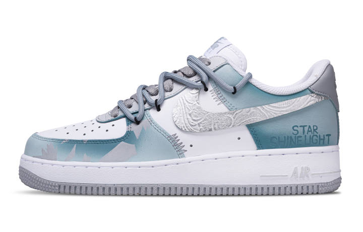 Nike Nike Air Force 1 Low top Skateboard Shoes Men's Sky Blue
