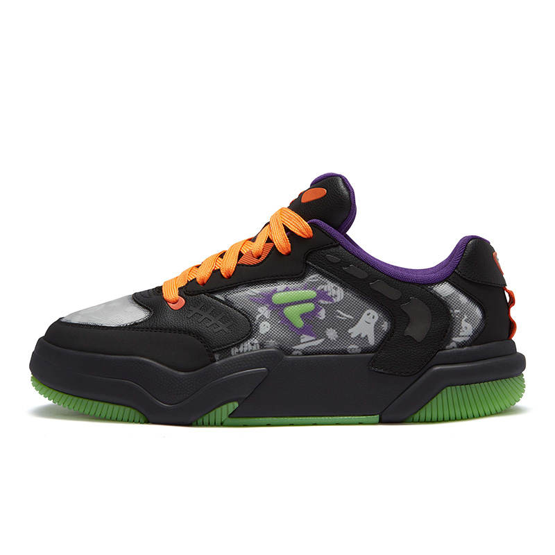 FILA FUSION Halloween Limited Glow In The Dark Jump Skateboard Shoes Men's Black Iron Blue Purple