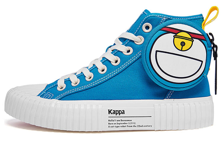 Kappa Doraemon x Kappa Slip Resistant, Abrasion Resistant, Lightweight, Breathable High top Skateboard Shoes Unisex Blue