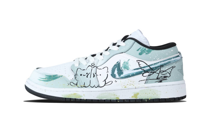 Jordan Jordan Air Jordan 1 Mint Morning Island Low top Skateboard Shoes Unisex Silver