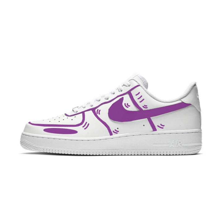 Nike Nike Air Force 1 07 Penglai Abrasion Resistant Abrasion Resistant Low top Skateboard Shoes Men's White Purple