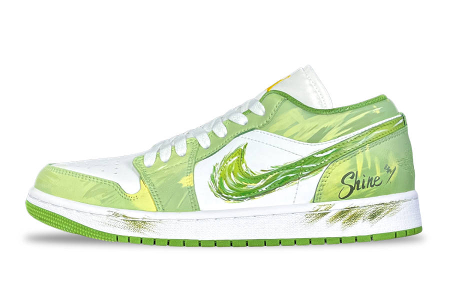 Jordan Jordan Air Jordan 1 Fairyland, Dreamy Spring Abrasion Resistant Low top Skateboard Shoes Unisex Green