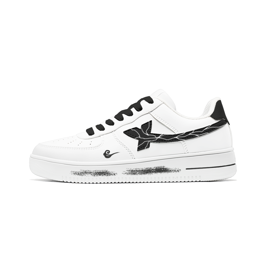 XTEP Air Force 1 Slip Resistant Cushioning Breathable Low top Skateboard Shoes Unisex White Black