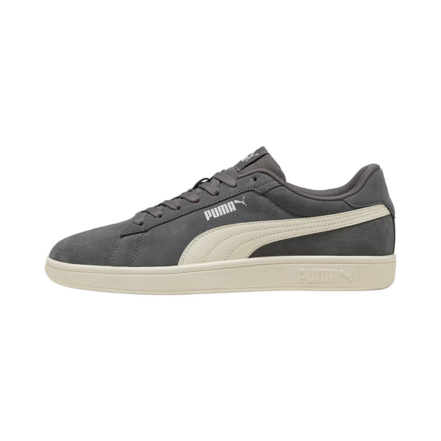 PUMA Smash 3.0 Split Cow Leather, Artificial Leather Slip Resistant Low top Skateboard Shoes Unisex Dark Gray