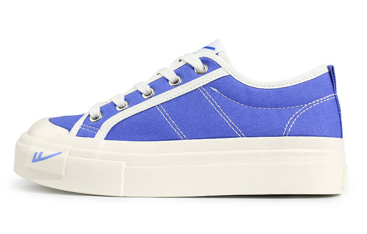 Warrior Casual Abrasion Resistant Slip Resistant Low top Skateboard Shoes Women's Royal Blue Beige