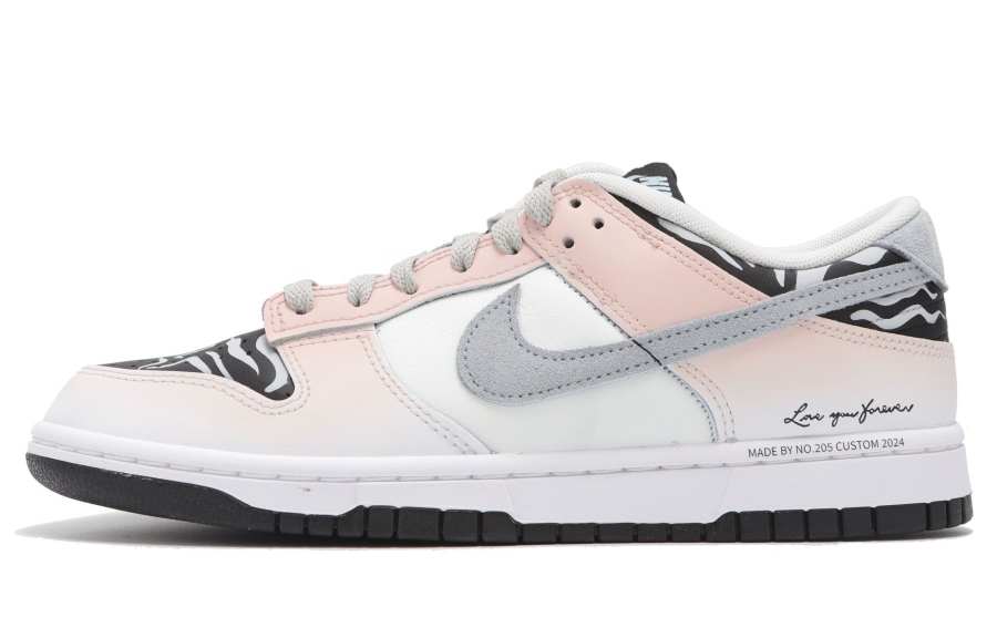 Nike Nike Dunk Cushioning, Wear Resistant Low top Skateboard Shoes Unisex White Pink