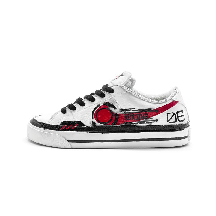 Nike Nike Court Legacy Mecha 06 Low top Skateboard Shoes Unisex White Red
