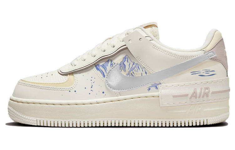 Nike Nike Air Force 1 Skateboard Shoes Unisex Low Top Beige/Purple