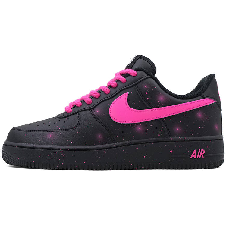 Nike Nike Air Force 1 Abrasion Resistant Low top Skateboard Shoes Unisex Black Rose Red