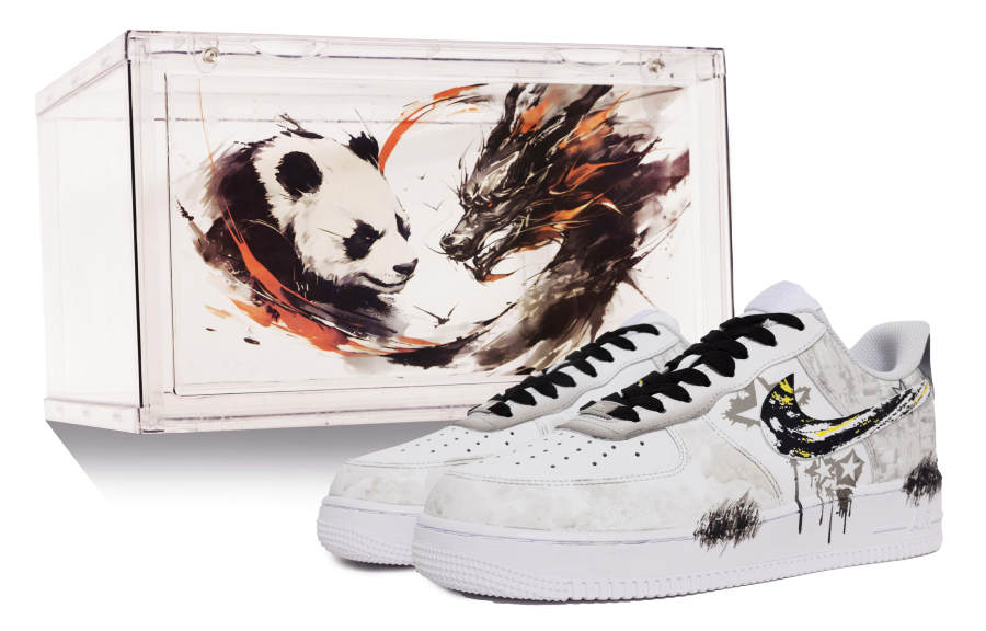 Nike Nike Air Force 1 Star Wish Non Slip And Waterproof Abrasion Resistant Low top Skateboard Shoes Unisex White Gray