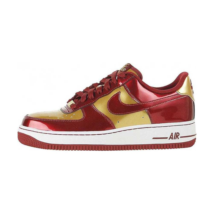 Nike Nike Air Force 1 Slip Resistant Cushioning Slip Resistant Cushioning Low top Skateboard Shoes Men's Red Gold
