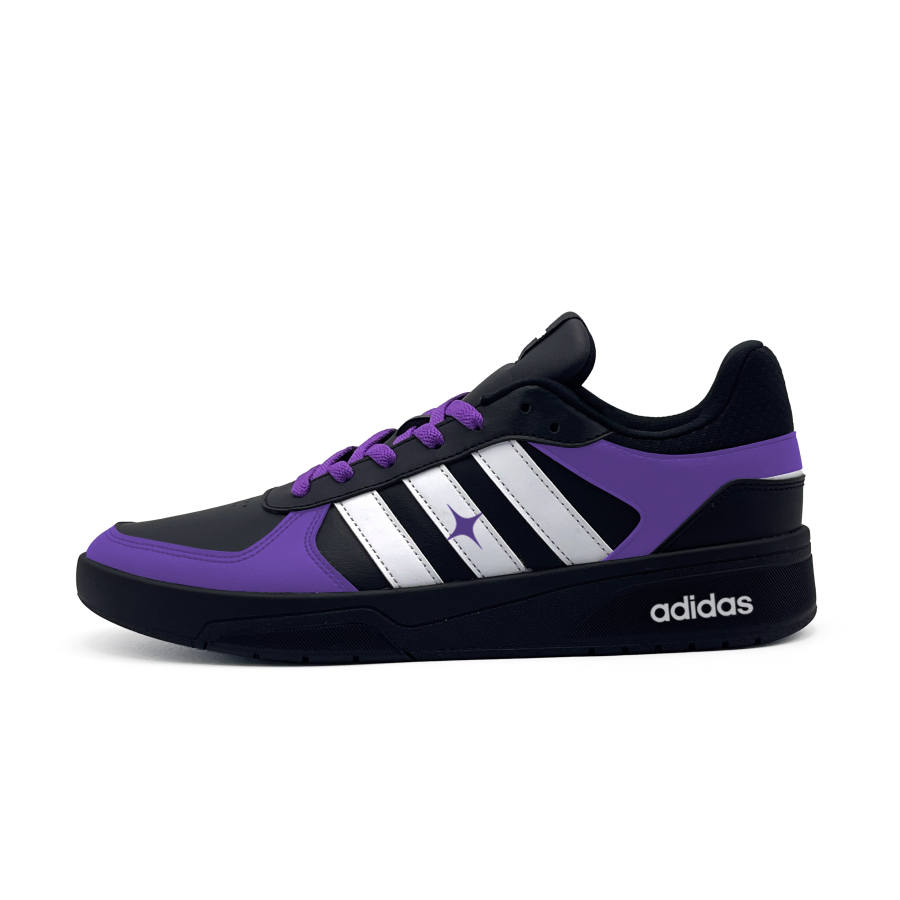 Adidas Neo Courtbeat Purple Blade Abrasion Resistant Low top Skateboard Shoes Unisex Black Purple