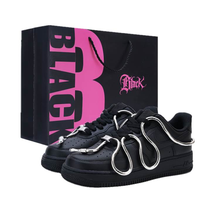 Nike Nike Air Force 1 Cushioning Low top Skateboard Shoes Unisex Black