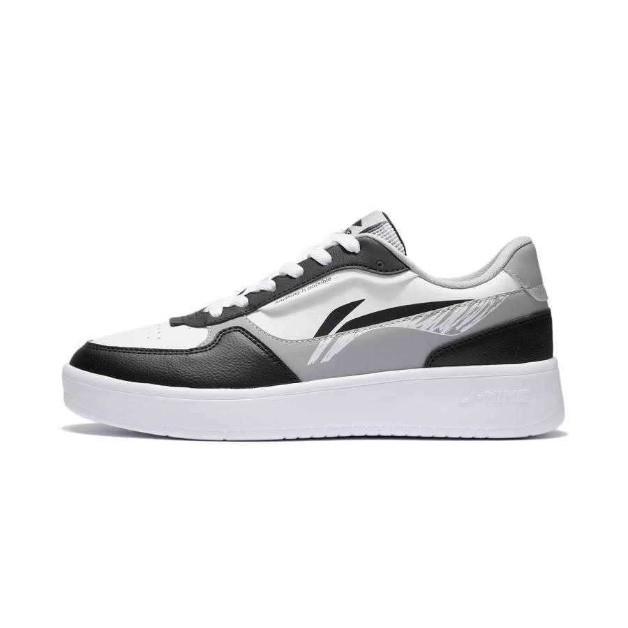Li-Ning Li Ning Lightweight Breathable Height Increasing Casual Skate Shoes Men's Black/Standard White