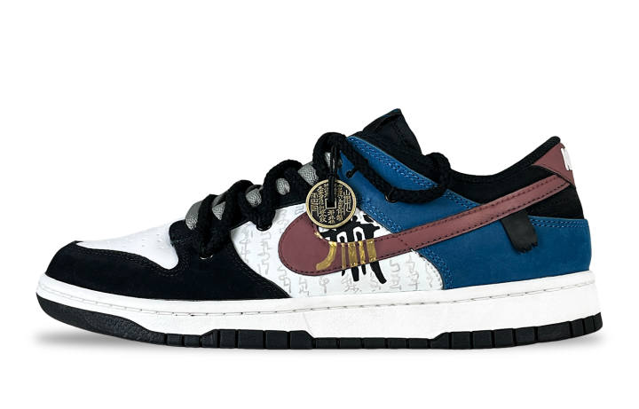 Nike Nike Dunk Slip Resistant Abrasion Resistant Low top Skateboard Shoes Unisex Black Blue