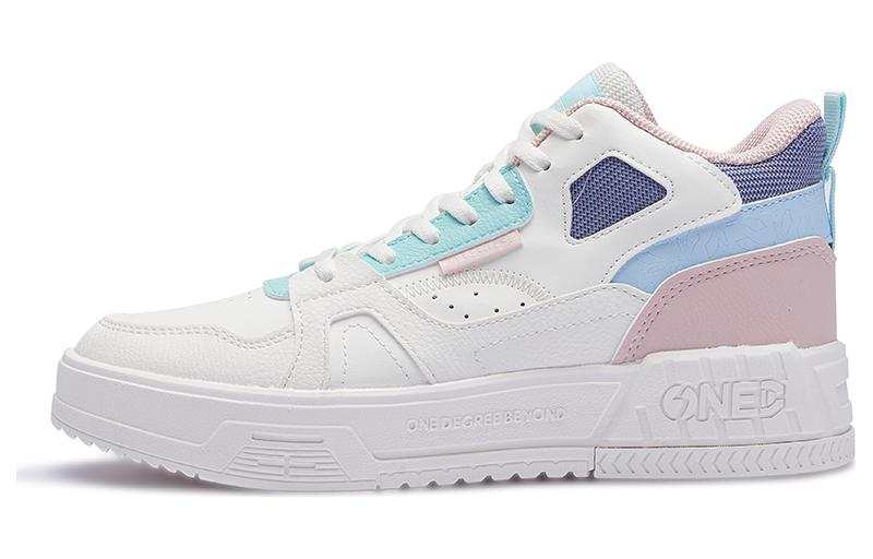361° Coverage Slip Resistant Abrasion Resistant Mid top Skateboard Shoes Women's White Pink