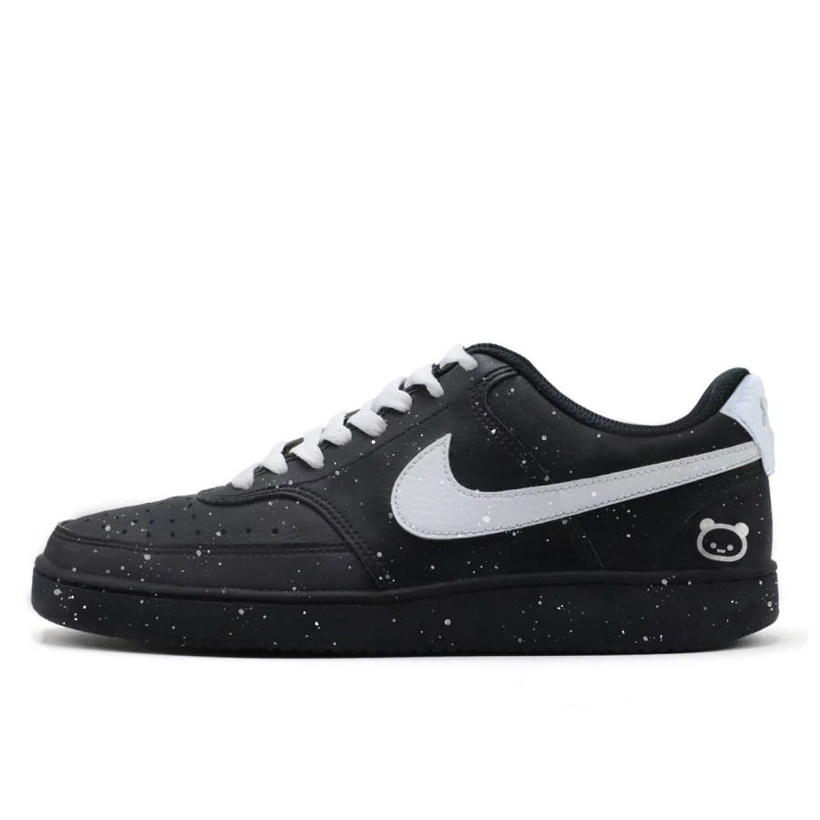 Nike Nike Court Vision 1 Dark Night Star Trail Abrasion Resistant Low top Skateboard Shoes Unisex Black White