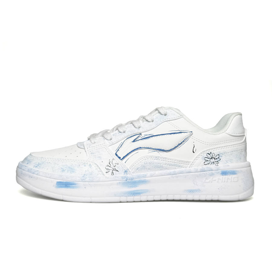 Li-Ning Li Ning Slip Resistant Abrasion Resistant Slip Resistant Abrasion Resistant Low top Skateboard Shoes Men's Blue White