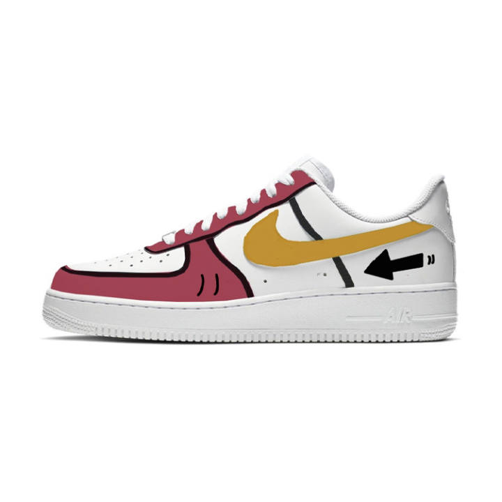 Nike Nike Air Force 1 07 Comic Leather Low top Skateboard Shoes Men's White Red Black