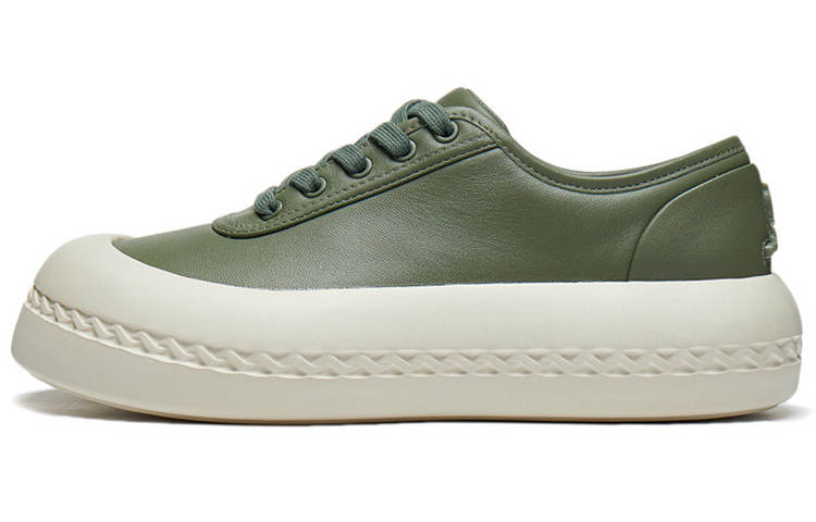 LI-NING 1990 LI NING 1990 Mystic Chain Slip Resistant Abrasion Resistant Low top Skateboard Shoes Women's Green
