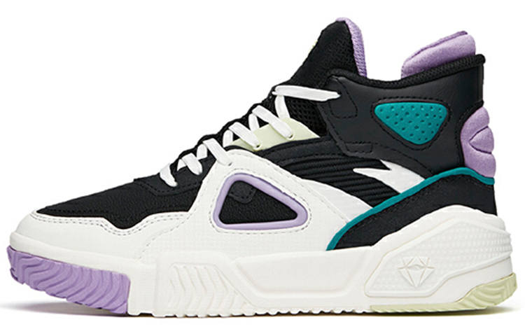 Anta High top Skateboard Shoes Women's Black White Purple