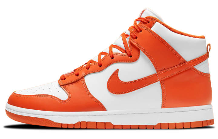 Nike Nike Dunk Retro 'Orange Blaze' Leather High top Skateboard Shoes Men's White Orange 2021 Edition