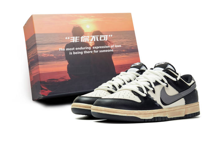 Nike Nike Dunk Abrasion Resistant Low top Skateboard Shoes Unisex Beige Gray Black
