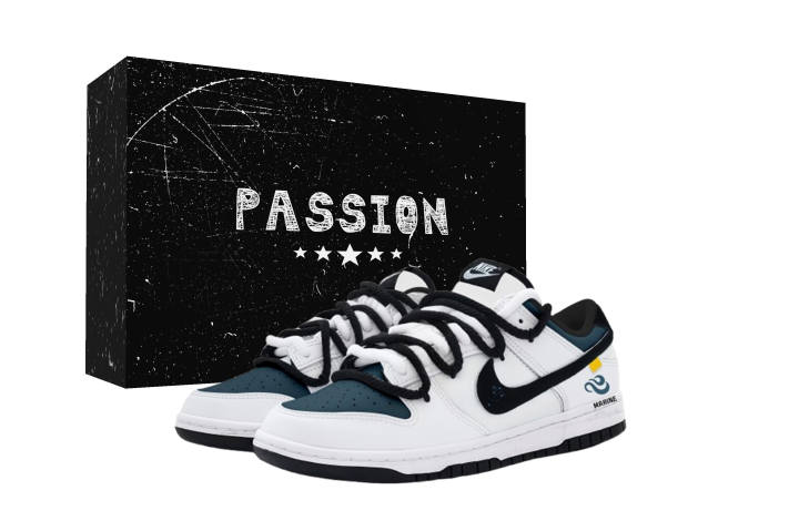Nike Nike Dunk Ocean Wave Low top Skateboard Shoes Unisex Blue White Black