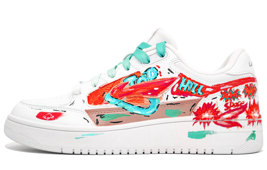 Li-Ning Li Ning Tianji Slip Resistant Abrasion Resistant Low top Skateboard Shoes Women's White Red