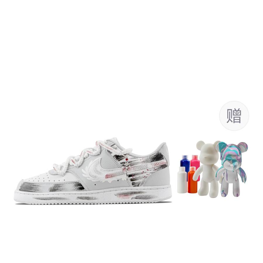 Nike Nike Court Vision Cross Landscape, Fluid Bear Abrasion Resistant Low top Skateboard Shoes Men's Light Gray