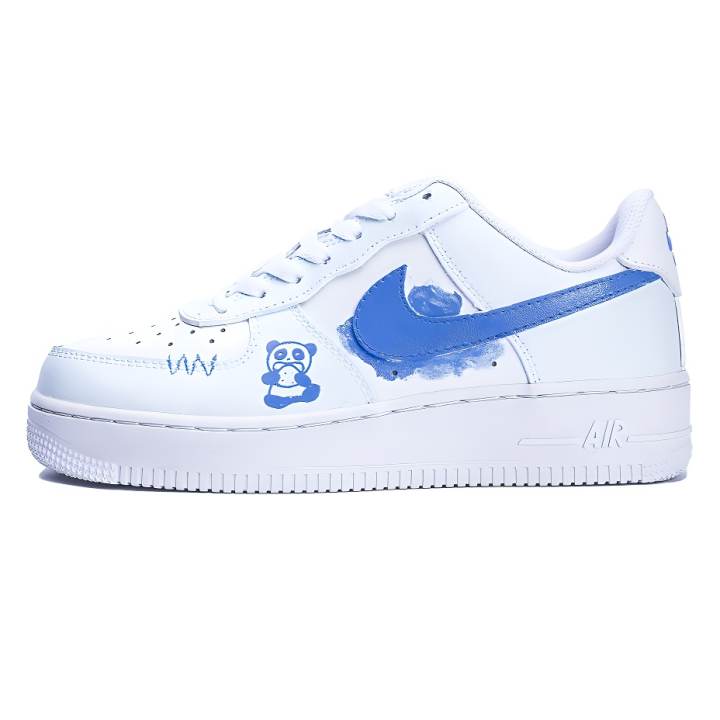 Nike Nike Air Force 1 Blue Panda Slip Resistant Abrasion Resistant Low top Skateboard Shoes Unisex Blue