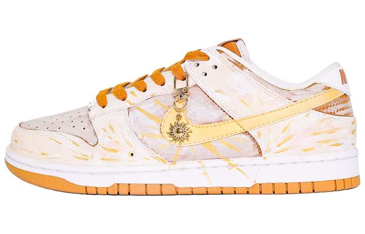 Nike Nike Dunk Abrasion Resistant Low top Skateboard Shoes Unisex Gold