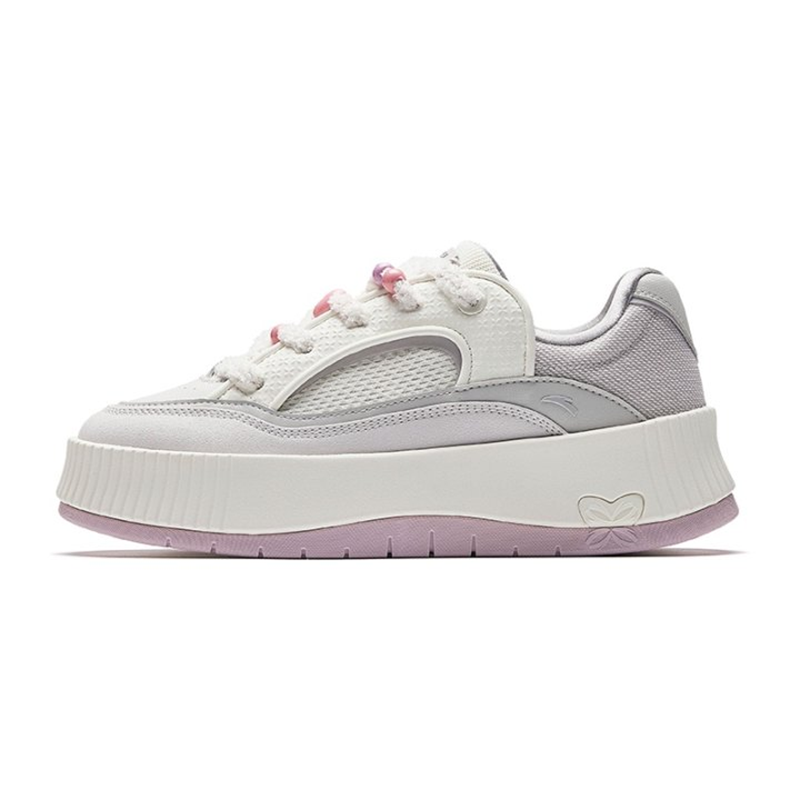 Anta Height Increasing Low top Skateboard Shoes Women's White Pink