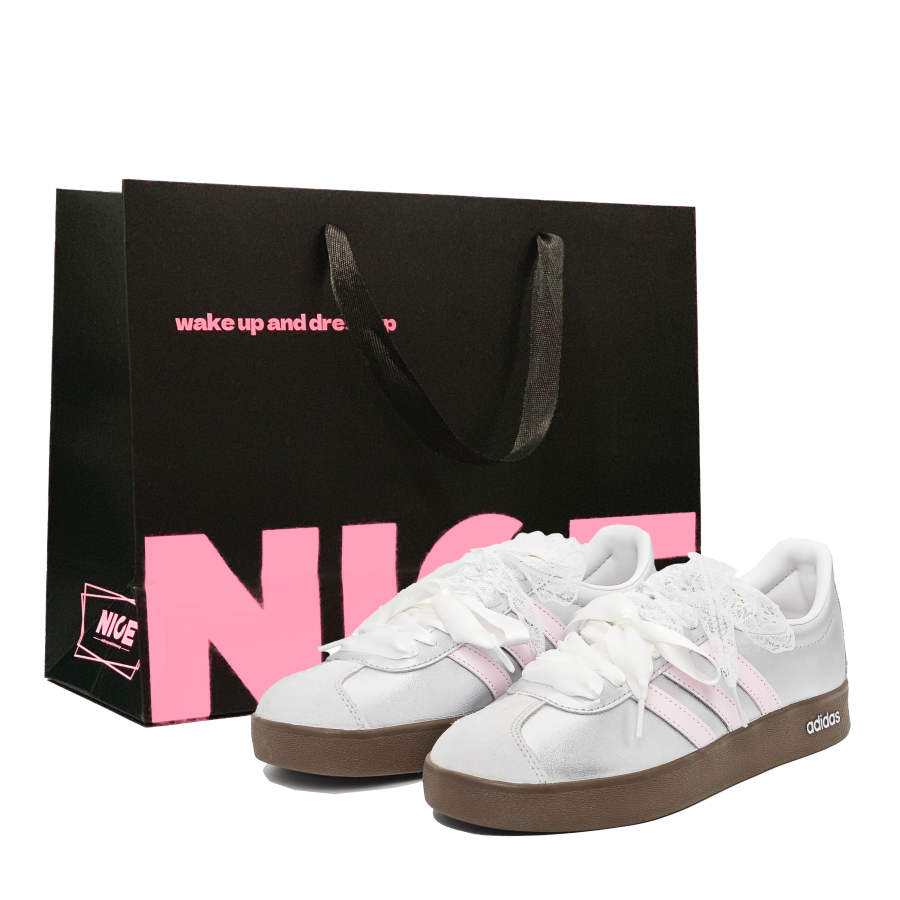 Adidas Adidas VL COURT 2.0 Low top Skateboard Shoes Unisex Silver Pink