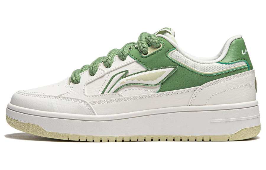 Li-Ning Li Ning Tianji Slip Resistant, Abrasion Resistant, Lightweight, Breathable Low top Skateboard Shoes Women's White Green