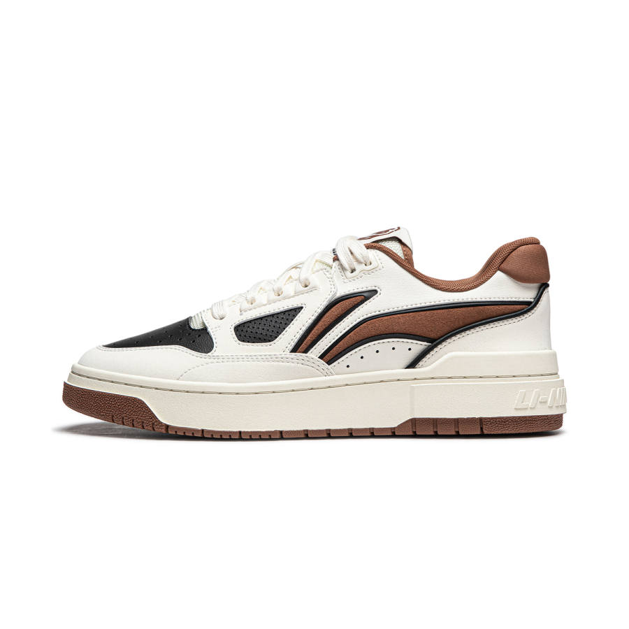 Li-Ning Li Ning Rookie Slip Resistant Cushioning Abrasion Resistant Lightweight Low top Skateboard Shoes Unisex White Brown