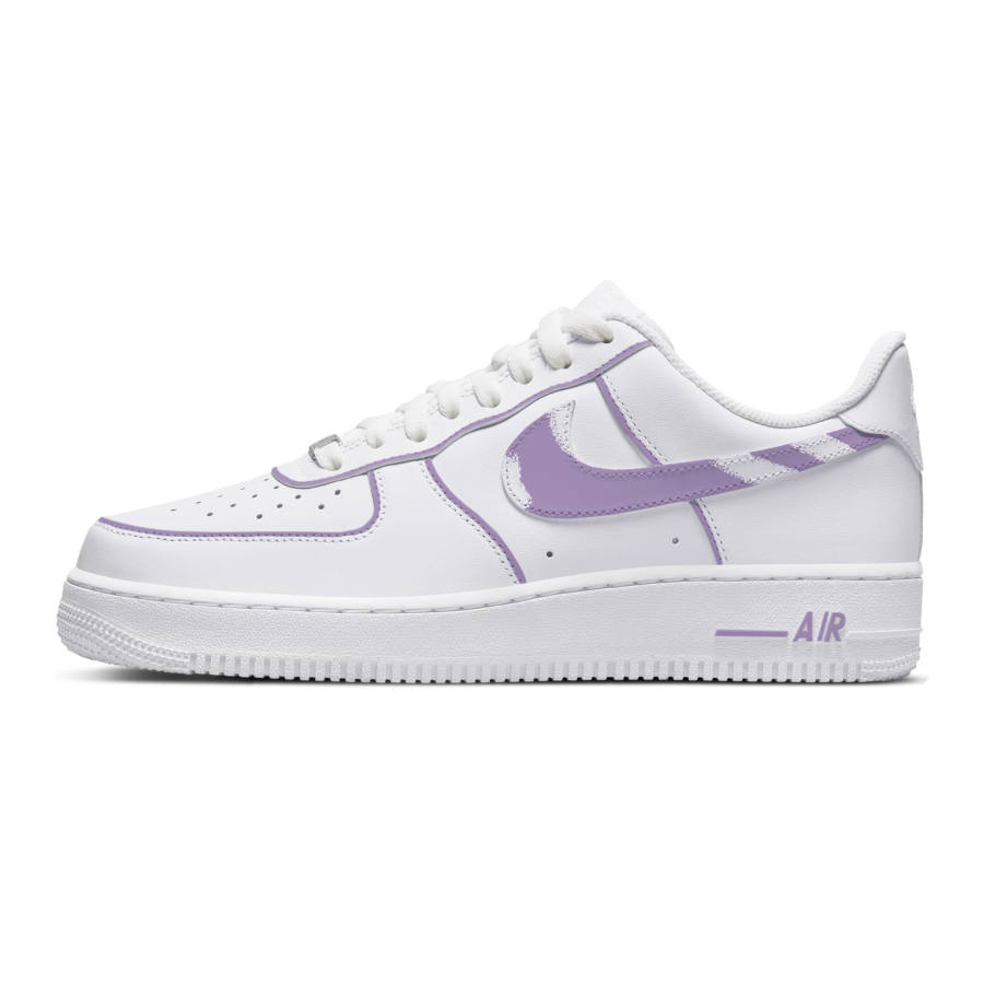 Nike Nike Air Force 1 Slip Resistant Abrasion Resistant Low top Skateboard Shoes Unisex White Purple