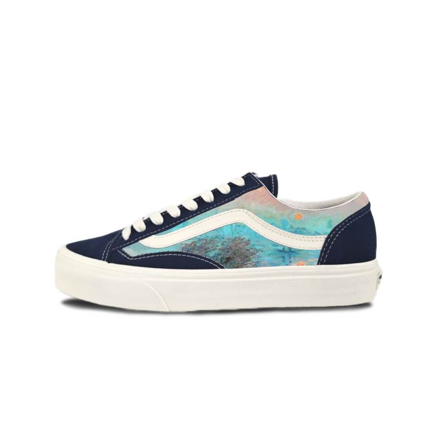 Vans Style 36 Suede Slip Resistant Abrasion Resistant Low top Skateboard Shoes Unisex Blue White