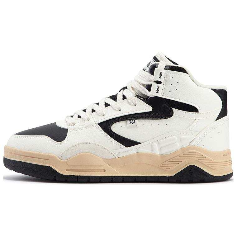361° Xingran Slip Resistant Abrasion Resistant High top Skateboard Shoes Women's White Black