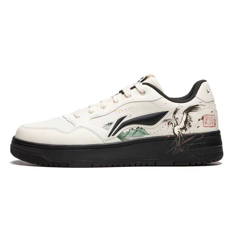 Li-Ning Li Ning Tianji Slip Resistant, Abrasion Resistant, Height Increasing Low top Skateboard Shoes Women's Ecru