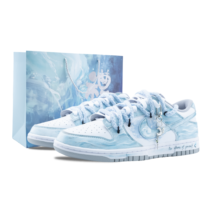 Nike Nike Dunk Moonlit Blue Wave Walk Slip Resistant Abrasion Resistant Low top Skateboard Shoes Unisex Sky Blue