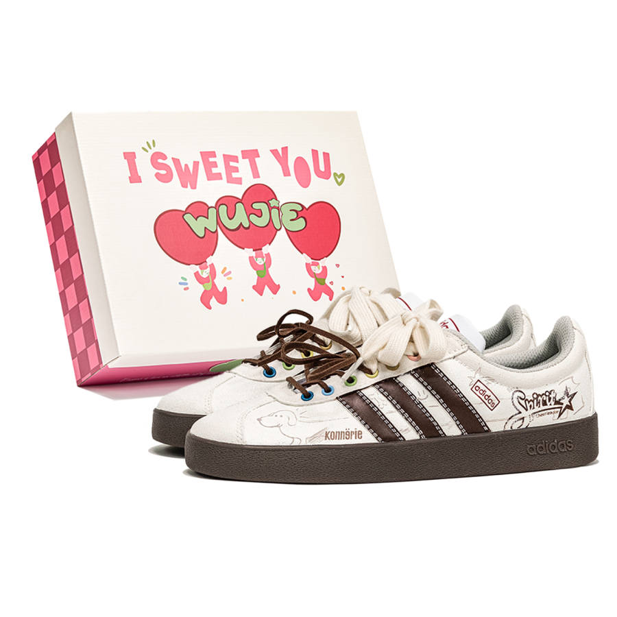 Adidas Adidas VL COURT 2.0 Lifestyle Wojie, Box, Glutinous Rice Dog Slip Resistant Slip Resistant Low top Skateboard Shoes