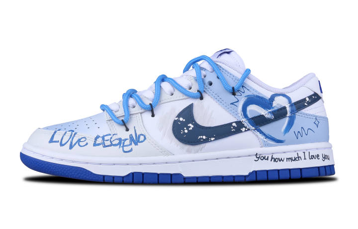 Nike Nike Dunk Low top Skateboard Shoes Men's Blue White Gray